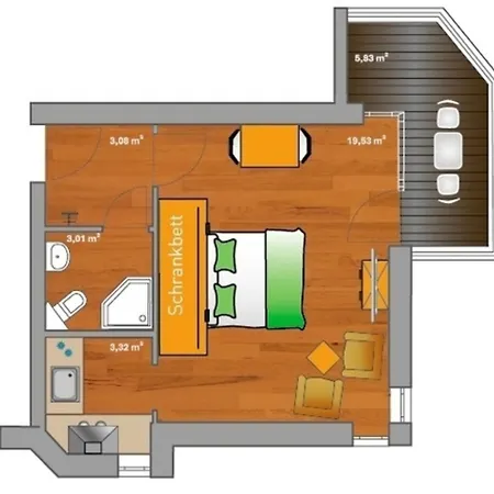 Ancora Marina Haus 2 Nr 08, Typ 1 Apartment *